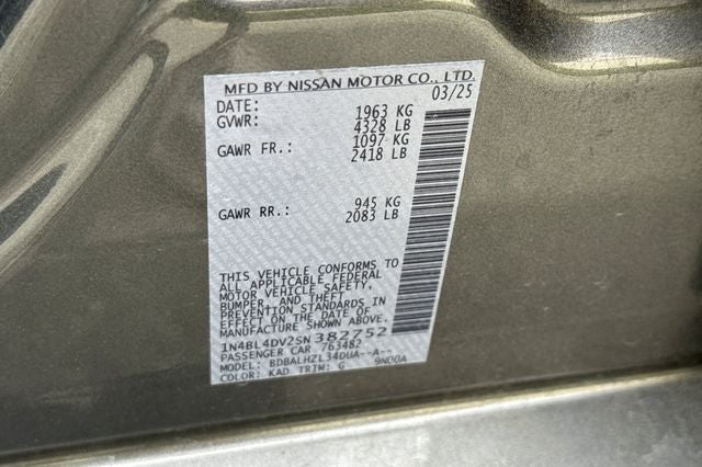 2025 Nissan Altima 2.5 SV SV FWD
